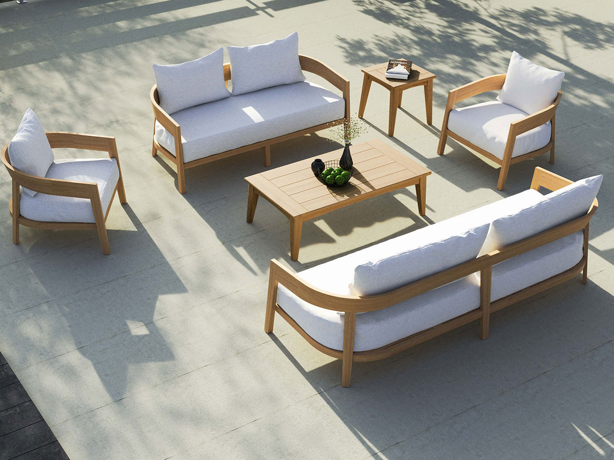 Noosa Outdoor Three Seater Sofa, outdoor lifestyle setting.