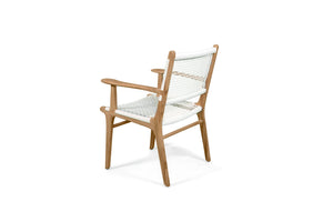 Resort open weave dining armchair in white, Magnolia Lane full outdoor furniture 2