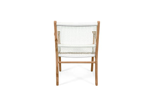 Resort open weave dining armchair in white, Magnolia Lane full outdoor furniture 1