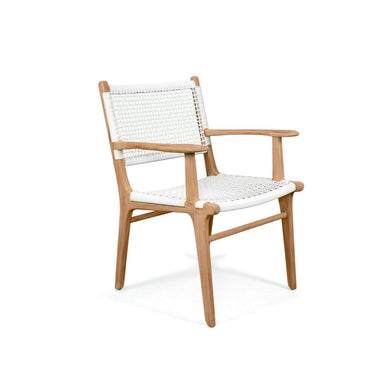 Resort open weave dining armchair in white, Magnolia Lane full outdoor furniture 6
