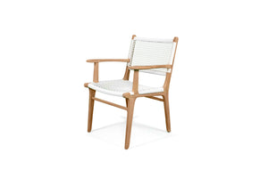 Resort open weave dining armchair in white, Magnolia Lane full outdoor furniture 6