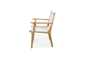 Resort open weave dining armchair in white, Magnolia Lane full outdoor furniture 5