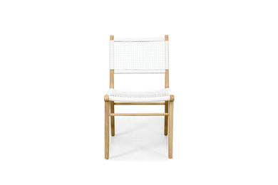 Resort open weave dining chairs in white, Magnolia Lane full outdoor coastal furniture