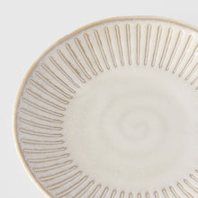 Load image into Gallery viewer, Ridged saucer plate in alabaster white glaze,  Magnolia Lane tableware 3
