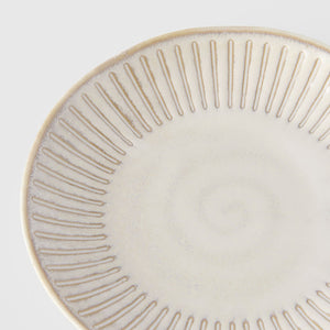 Ridged saucer plate in alabaster white glaze,  Magnolia Lane tableware 3