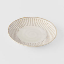 Load image into Gallery viewer, Ridged saucer plate in alabaster white glaze,  Magnolia Lane tableware 1