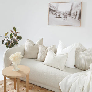 Sabbia lumbar cushion in natural, linen and cotton blend by Eadie Lifestyle, Magnolia Lane, designer cushions