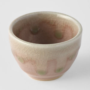 Sake cup or tealight holder in blush pink glaze, Magnolia Lane hand made home decor