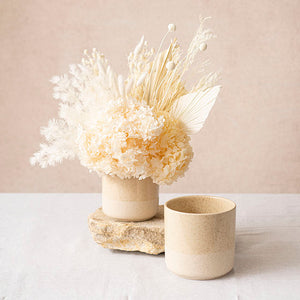 Speckled duo ceramic post in sand and cream, Magnolia Lane pots and planters Australia wide delivery