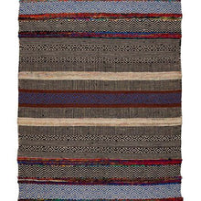 Load image into Gallery viewer, Bold patterned rug with natural, black, and blue tones plus pops of color, inspired by global cultures, adding style and character to any room. Magnolia Lane