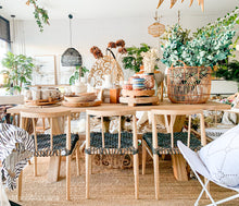 Load image into Gallery viewer, Surfer Dining Table made from premium A-Grade American Oak with a natural raw finish, perfect for elegant Sunday meals with family 1