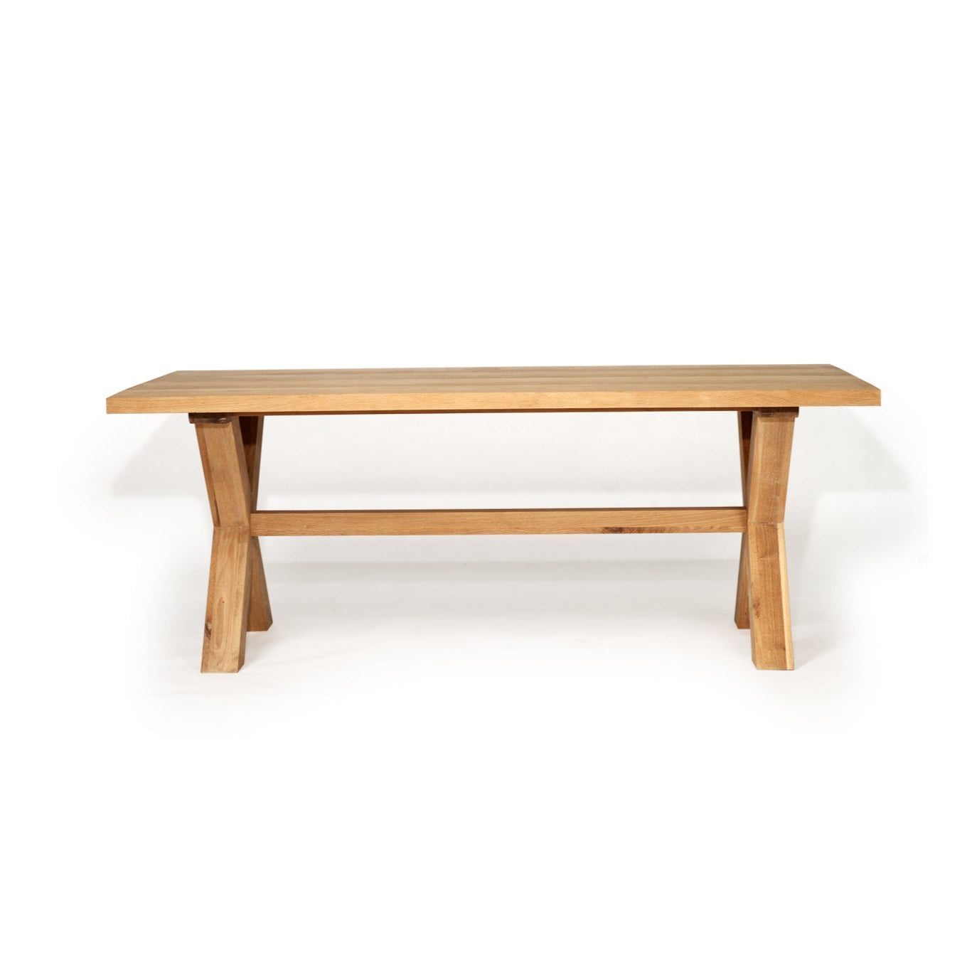 Surfer Dining Table made from premium A-Grade American Oak with a natural raw finish, perfect for elegant Sunday meals with family.