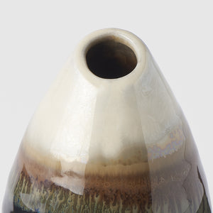 Teardrop Shaped Vase in Brown with drip glaze, made in Japan, Magnolia Lane home decor Sunshine Coast
