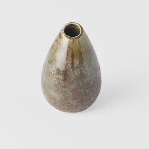 Teardrop Shaped Vase in Mottled Green, made in Japan, Magnolia Lane home decor