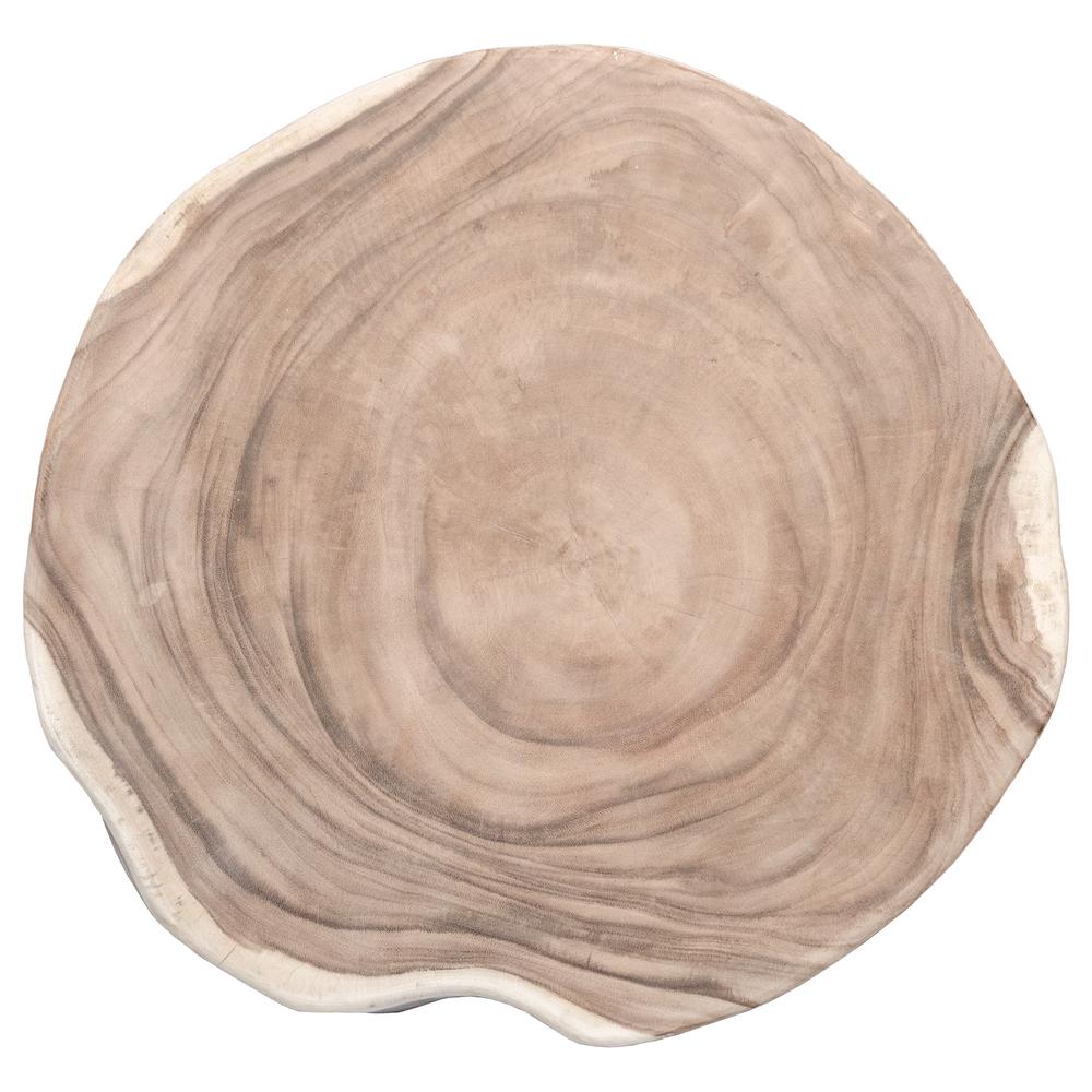 Trunk Coffee Table natural munggur timber top, overhead view