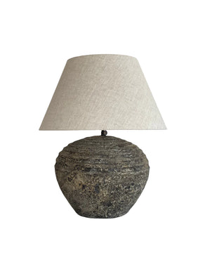 Villa style clay base table lamp with a linen shade, a beautiful earthy vibe for the modern home, Magnolia Lane boutique lighting