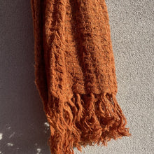 Load image into Gallery viewer, Waffle Linen Hand Towel in rust, Magnolia Lane organic textiles, bathroom accessories