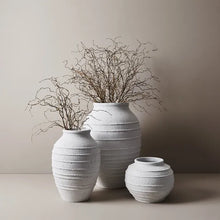 Load image into Gallery viewer, White textured vessel, Magnolia Lane Mediterranean style decor for the modern coastal home